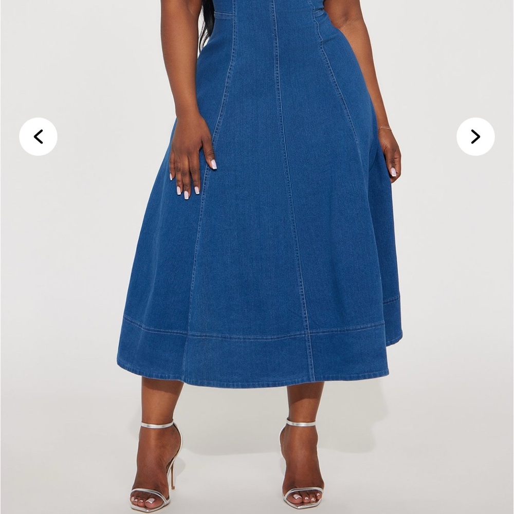 Fashion Nova A-Line Denim Blue Dress